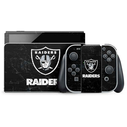 NFL Las Vegas Raiders Distressed Nintendo Skins