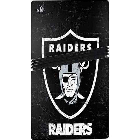 NFL Las Vegas Raiders Distressed PS5 Pro Bundle Skin