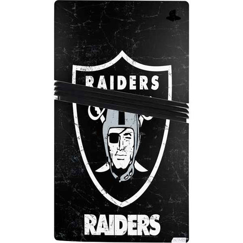 NFL Las Vegas Raiders Distressed PS5 Pro Bundle Skin