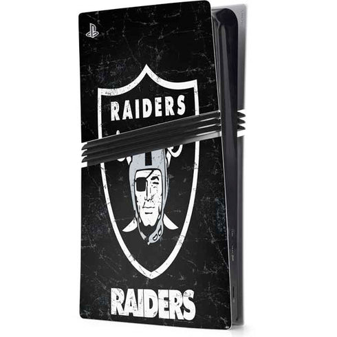 NFL Las Vegas Raiders Distressed PS5 Pro Console Skin