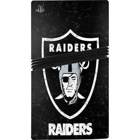 NFL Las Vegas Raiders Distressed PS5 Pro Console Skin