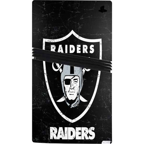 NFL Las Vegas Raiders Distressed PS5 Pro Console Skin