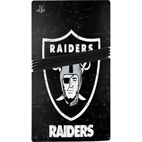 NFL Las Vegas Raiders Distressed PS5 Pro Disk Console Skin