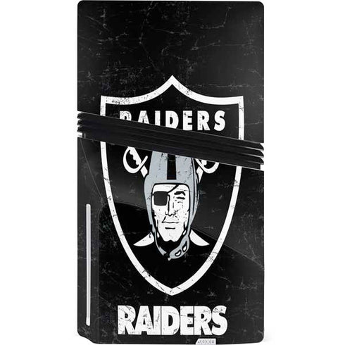 NFL Las Vegas Raiders Distressed PS5 Pro Disk Console Skin