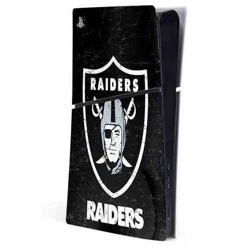 NFL Las Vegas Raiders Distressed PS5 Slim Digital Edition Console Skin