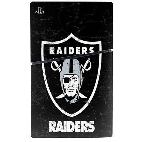 NFL Las Vegas Raiders Distressed PS5 Slim Digital Edition Console Skin