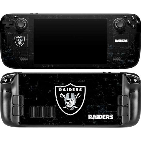 NFL Las Vegas Raiders Distressed Steam Deck Handheld Gaming Computer OLED Skin