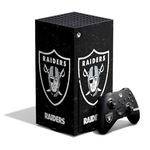 NFL Las Vegas Raiders Distressed Xbox Series X Bundle Skin