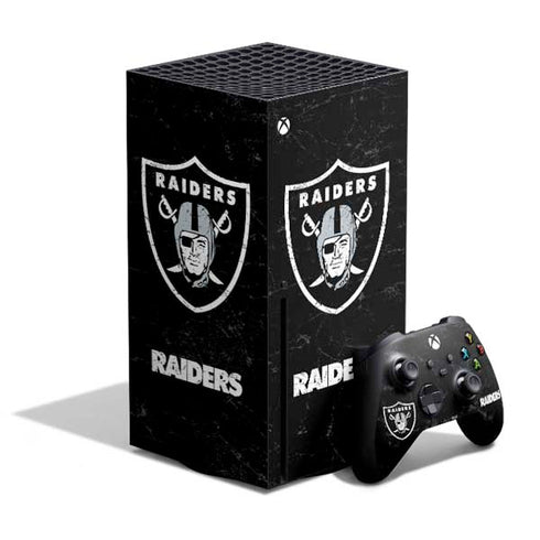 NFL Las Vegas Raiders Distressed Xbox Series X Skins