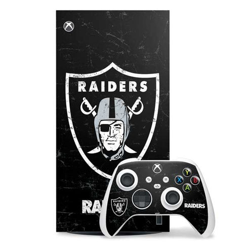 NFL Las Vegas Raiders Distressed Xbox Series X Skins