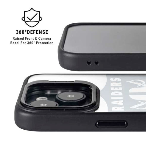 NFL Las Vegas Raiders Double Vision iPhone 15 Plus Kickstand Case