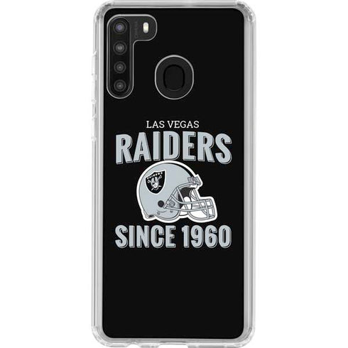 NFL Las Vegas Raiders Helmet Galaxy A21 Clear Case