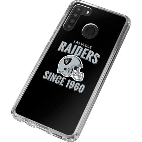 NFL Las Vegas Raiders Helmet Galaxy A21 Clear Case
