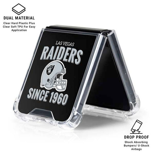 NFL Las Vegas Raiders Helmet Galaxy Z Flip6 Clear Case