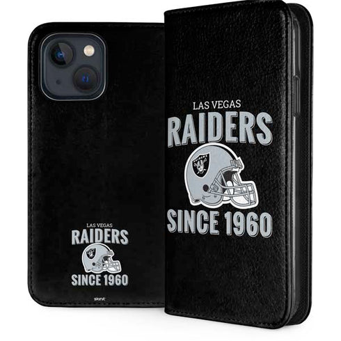 NFL Las Vegas Raiders Helmet iPhone 15 Plus Folio Case