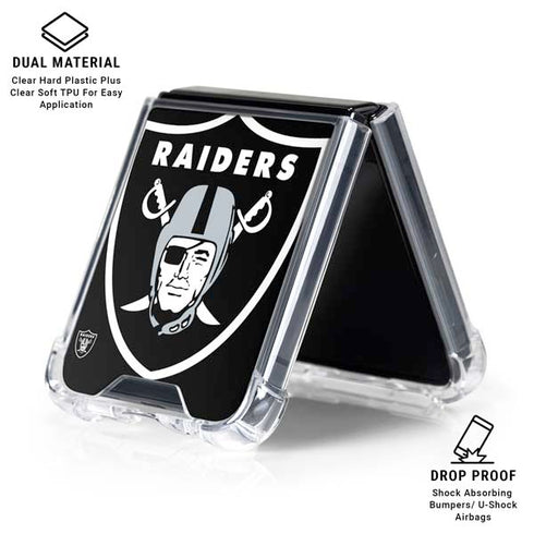 NFL Las Vegas Raiders Large Logo Galaxy Z Flip6 Clear Case