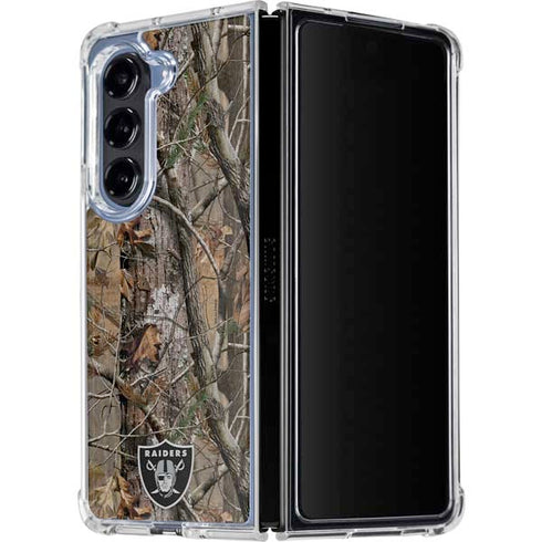 NFL Las Vegas Raiders Realtree AP Camo Galaxy Z Fold5 5G Clear Case