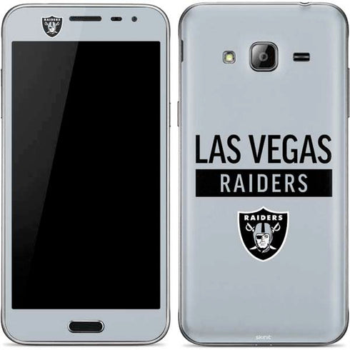 NFL Las Vegas Raiders Silver Performance Series Galaxy J3 Skin