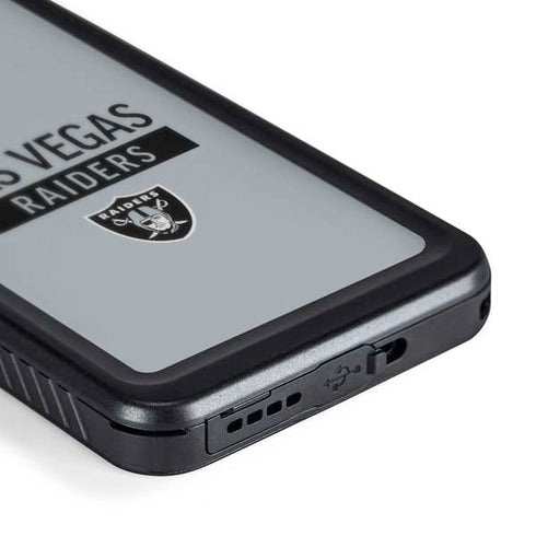 NFL Las Vegas Raiders Silver Performance Series Galaxy S24 Waterproof Case