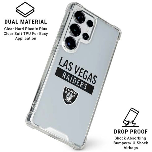 NFL Las Vegas Raiders Silver Performance Series Galaxy S25 Ultra Clear Case