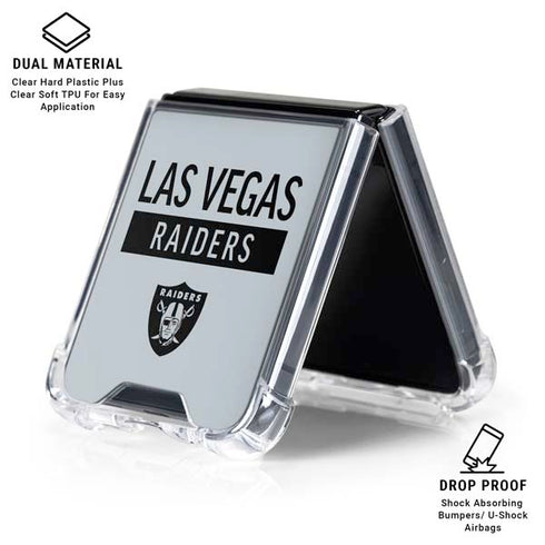 NFL Las Vegas Raiders Silver Performance Series Galaxy Z Flip6 Clear Case