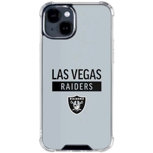 NFL Las Vegas Raiders Silver Performance Series iPhone 15 Clear Case