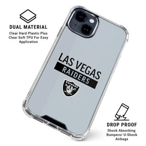 NFL Las Vegas Raiders Silver Performance Series iPhone 15 Clear Case
