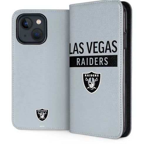NFL Las Vegas Raiders Silver Performance Series iPhone 15 Folio Case