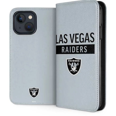 NFL Las Vegas Raiders Silver Performance Series iPhone 15 Plus Folio Case