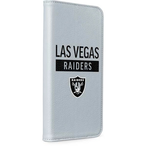 NFL Las Vegas Raiders Silver Performance Series iPhone 15 Plus Folio Case