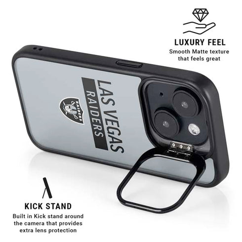 NFL Las Vegas Raiders Silver Performance Series iPhone 15 Plus Kickstand Case