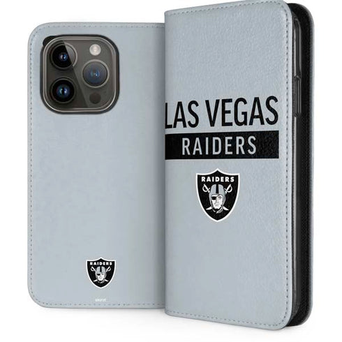 NFL Las Vegas Raiders Silver Performance Series iPhone 15 Pro Folio Case