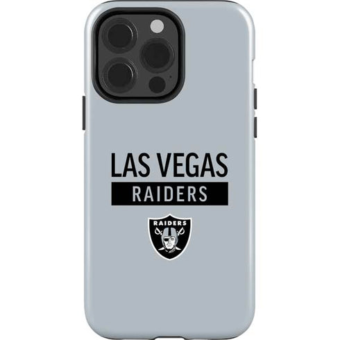 NFL Las Vegas Raiders Silver Performance Series iPhone 15 Pro Impact Case