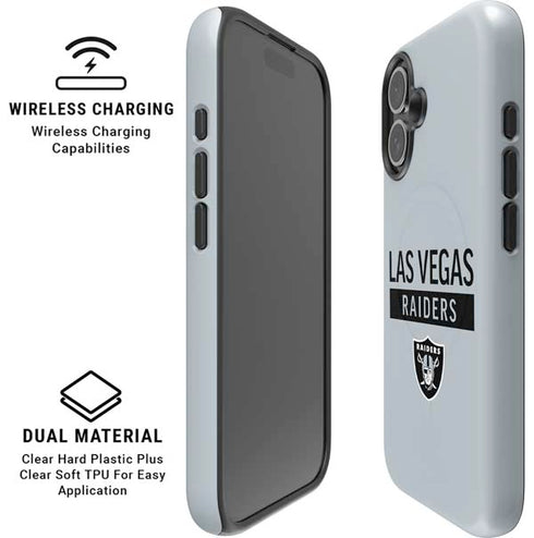 NFL Las Vegas Raiders Silver Performance Series iPhone 16 Magsafe Impact Case
