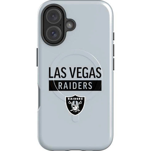 NFL Las Vegas Raiders Silver Performance Series iPhone 16 Plus Magsafe Impact Case