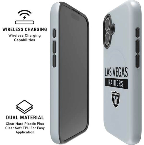 NFL Las Vegas Raiders Silver Performance Series iPhone 16 Plus Magsafe Impact Case