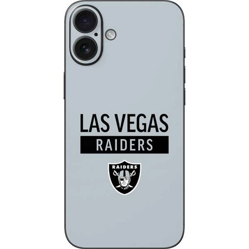 NFL Las Vegas Raiders Silver Performance Series iPhone 16 Plus Skin