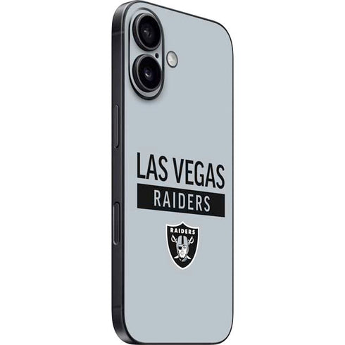 NFL Las Vegas Raiders Silver Performance Series iPhone 16 Plus Skin