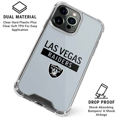 NFL Las Vegas Raiders Silver Performance Series iPhone 16 Pro Clear Case