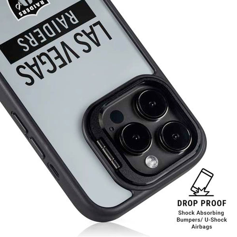 NFL Las Vegas Raiders Silver Performance Series iPhone 16 Pro Kickstand Case
