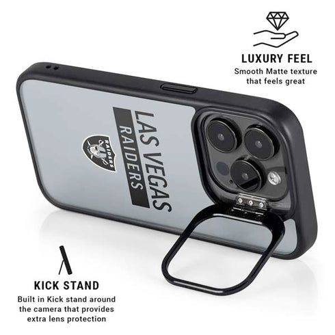 NFL Las Vegas Raiders Silver Performance Series iPhone 16 Pro Max Kickstand Case