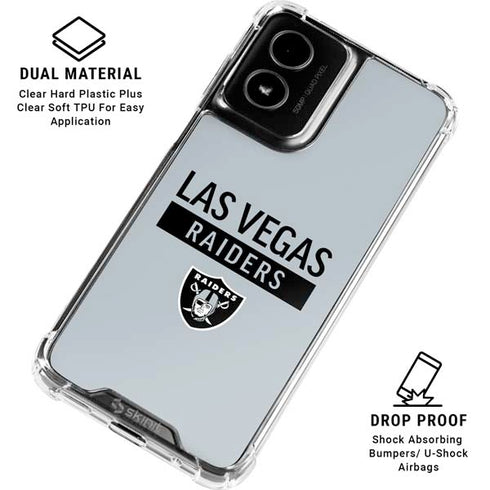 NFL Las Vegas Raiders Silver Performance Series Moto G Power 5G (2024) Clear Case