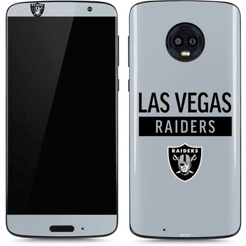 NFL Las Vegas Raiders Silver Performance Series Moto G6 Skin