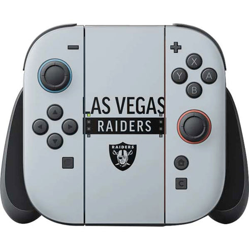 NFL Las Vegas Raiders Silver Performance Series Nintendo Skins