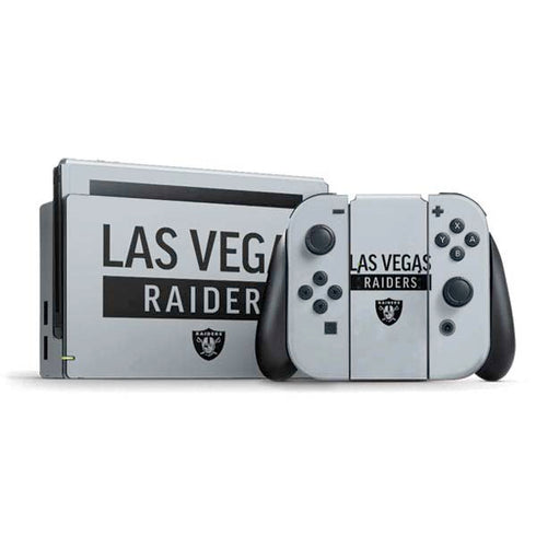 NFL Las Vegas Raiders Silver Performance Series Nintendo Skins