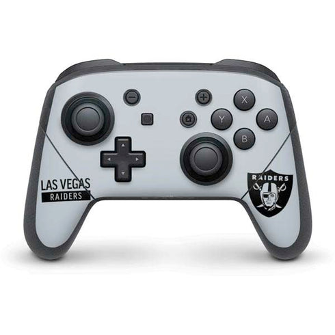 NFL Las Vegas Raiders Silver Performance Series Nintendo Switch Pro Controller Skin
