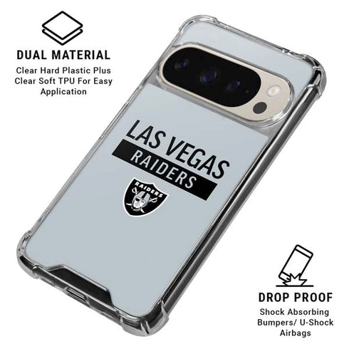 NFL Las Vegas Raiders Silver Performance Series Pixel 9/9 Pro Clear Case