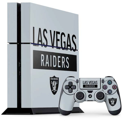 NFL Las Vegas Raiders Silver Performance Series PS4 Console and Controller Bundle Skin