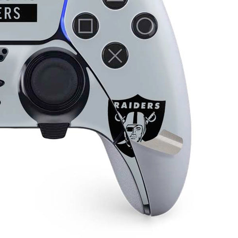 NFL Las Vegas Raiders Silver Performance Series PS5 DualSense Edge Pro Controller Skin