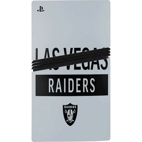 NFL Las Vegas Raiders Silver Performance Series PS5 Pro Console Skin